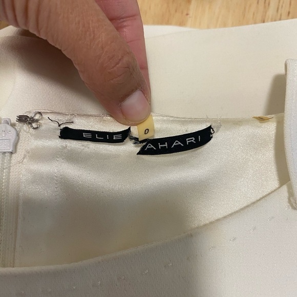 Elie Tahari jewel cuff split sleeve white dress - Picture 4 of 12